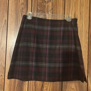 The Limited Plaid Mini Skirt in Black and Burgundy